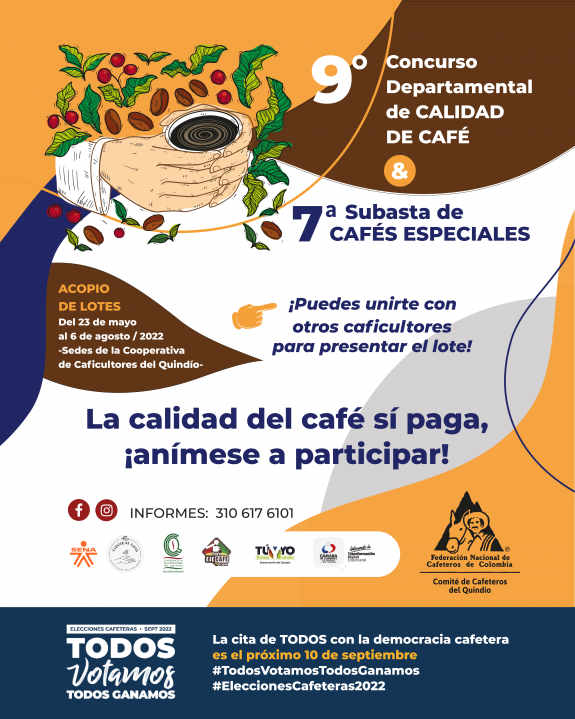 Están abiertas las inscripciones para el 9° Concurso Departamental de Calidad de Café y 7ª Subasta de Cafés Especiales
